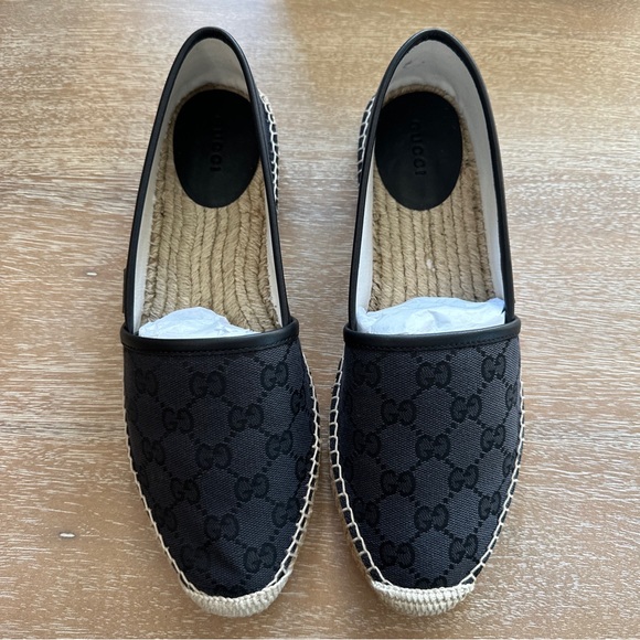 Gucci GG Canvas Espadrille Black Size 39.5 - Picture 3 of 10